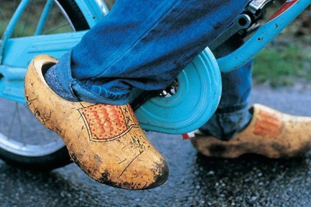 Image of wooden shoes. What people think the Netherlands look like.